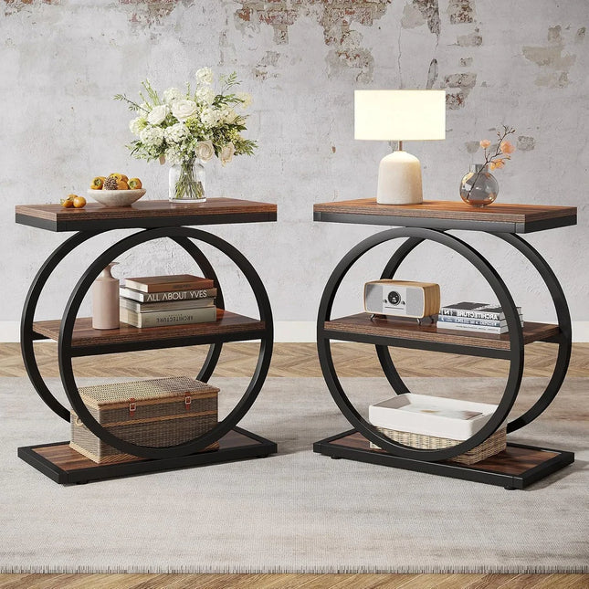 3-Tier End Table – Narrow Side Table for Living Room or Bedside