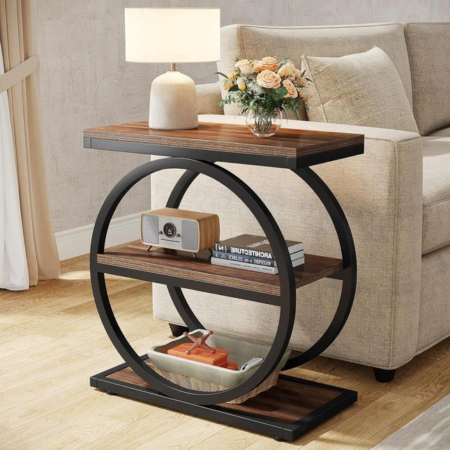 3-Tier End Table – Narrow Side Table for Living Room or Bedside