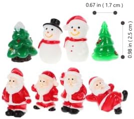 8 PCS Tiny Santa Ornaments Mini Resin Christmas DIY Decorations