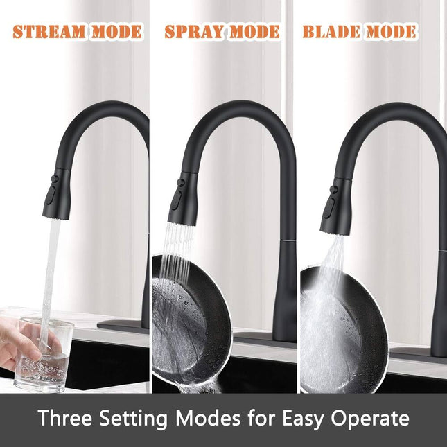 360° Rotation Kitchen Sink Faucet with Pull-Out Sprayer – Modern Kitchen Tap