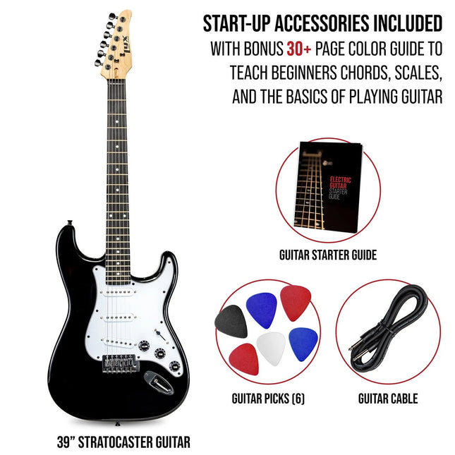 LyxPro 39 Inch Beginner Electric Guitar with Complete Accessories Kit