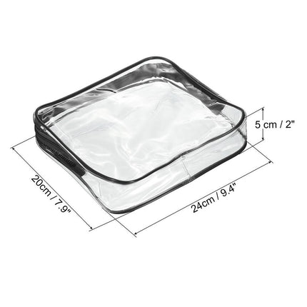 3-Piece Clear Toiletry Bag Set with Zipper for Travel Makeup Storage