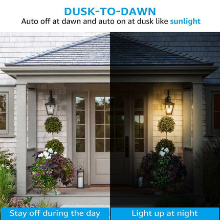 Outdoor Dusk to Dawn LED Bulbs, 9W 60W Equivalent, Soft White, 4-Pack