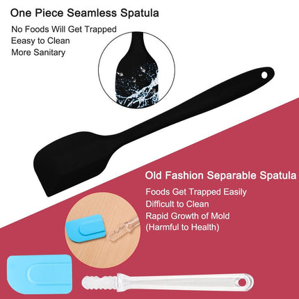 4 Pcs Silicone Spatula Set Heat Resistant Non-Stick Kitchen Tools