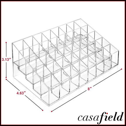 40 Slot Makeup Organizer Acrylic Display Case for Lipsticks and Cosmetics Storage