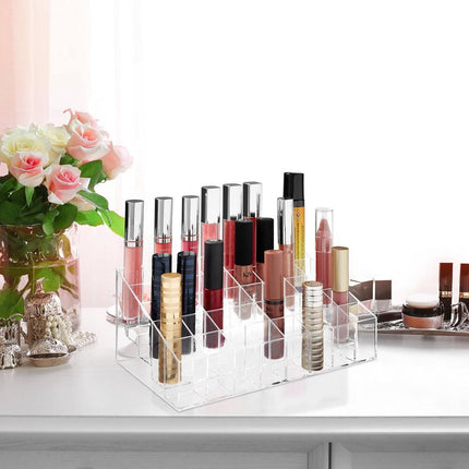 40 Slot Makeup Organizer Acrylic Display Case for Lipsticks and Cosmetics Storage