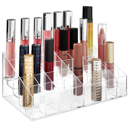 40 Slot Makeup Organizer Acrylic Display Case for Lipsticks and Cosmetics Storage