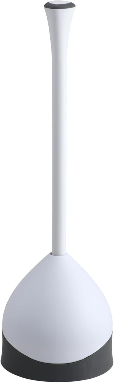 Toilet Plunger with Hideaway Holder Caddy Heavy Duty Bathroom Unclogger