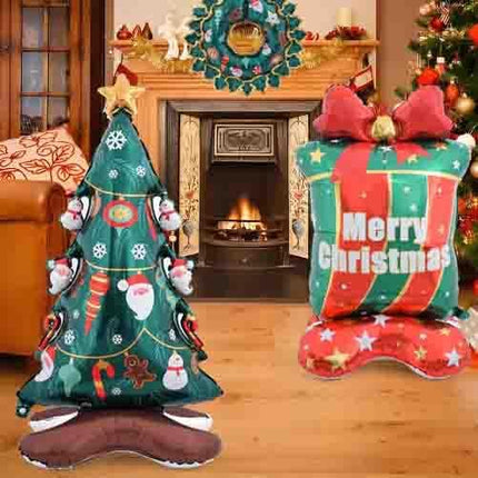 5PCS Christmas Balloon Stand Box Set – Xmas Wreath Balloons Party Decorations