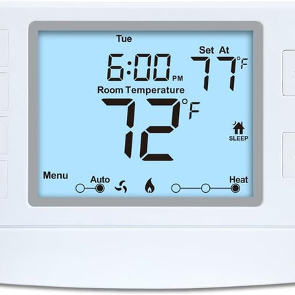 Programmable Thermostat for Home, 2 Heat/1 Cool with Large Backlit Display