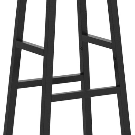 Set of 2 Rustic Brown Industrial Bar Stools with Round Seats and Footrests, 24.4 Inch