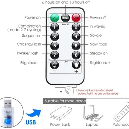 300 LED USB Curtain String Lights – 3x3M Green with 8 Modes & Timer