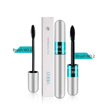 4-Pack VIBELY 2-in-1 4D Silk Fiber Mascara, 5X Longer, Lengthening & Thickening, Washable