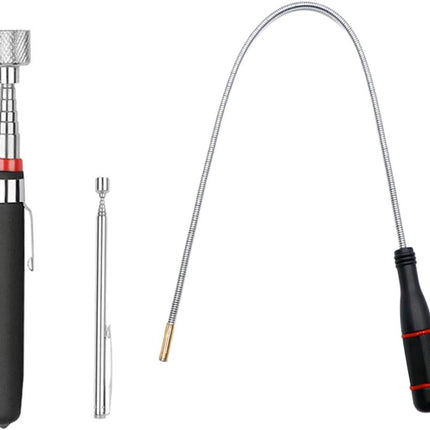 3 Pack Telescoping Magnet Pick-up Tool Set – Extendable & Bendable Magnetic Tools
