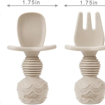 6-Pc Baby Spoon & Fork Set – Silicone Feeding Utensils for 3+ Month Olds
