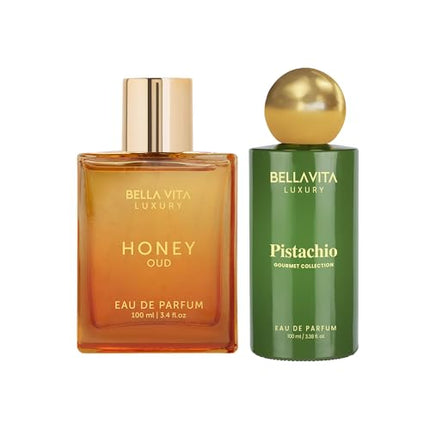 BellaVita Luxury Duo Desirée Unisex Perfume Set 2 x 100ml Pistachio Honey Oud