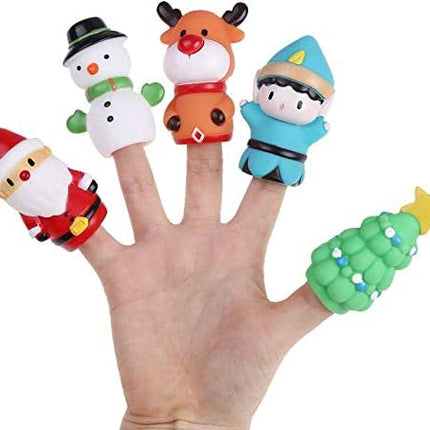 5 Pieces Christmas Finger Puppets – Elk, Santa Claus, Snowman & Holiday Characters for Kids