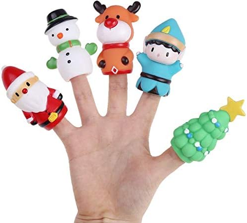 5 Pieces Christmas Finger Puppets – Elk, Santa Claus, Snowman & Holiday Characters for Kids