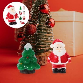 8 PCS Tiny Santa Ornaments Mini Resin Christmas DIY Decorations