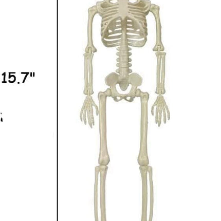 10-Pack 16in Posable Skeletons, Movable Joint Plastic Hanging Halloween Decor Props
