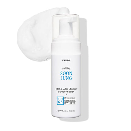SoonJung pH 6.5 Whip Cleanser 5.07 Fl Oz Mild Foaming Face Wash Sensitive Skin
