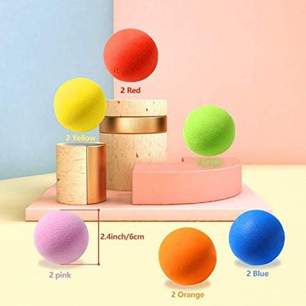 12 Pack Soft Foam Balls for Kids, 6cm Lightweight EVA Play Balls, Assorted Colours