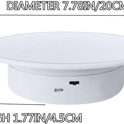 360° Electric Turntable Display – 7.87" Diameter Product Photography Stand