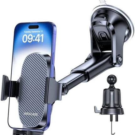 3. Miracase 3-in-1 Cell Phone Holder for Car, Secure Dash/Vent/Windshield Mount
