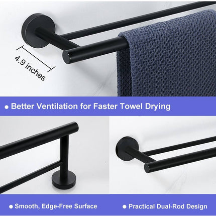 5-Piece Bathroom Hardware Set for Modern Wall Mounted Bathroom Accessories