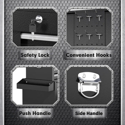 5 Drawer Rolling Tool Chest Storage Cabinet Detachable Tool Box Lockable