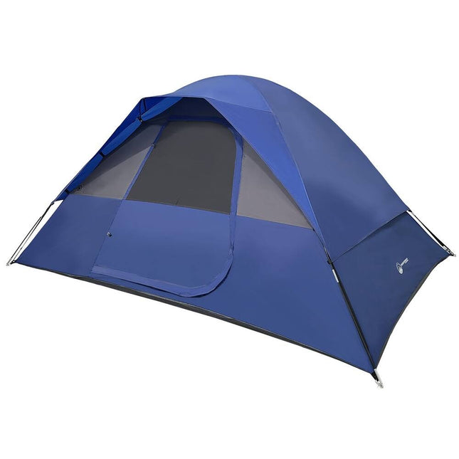 Easy Pitch 5 Person Camping Tent by Wakeman Outdoors Blue for Camping and Travel