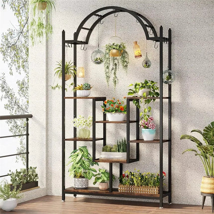 5-Tier Tall Plant Stand Flower Arched for Indoor Balcony Living Room Decor