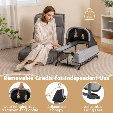5 in 1 Baby Playard Portable Nursery Center Cradle Storage Foldable Playpen