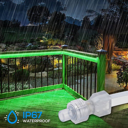 50FT LED Neon Rope Light Green IP67 120V Linkable to 150FT ETL Certified