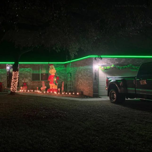 50FT LED Neon Rope Light Green IP67 120V Linkable to 150FT ETL Certified