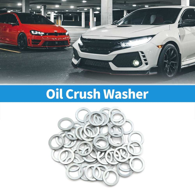 50PCS Engine Oil Crush Washers, Drain Plug Gaskets, Car Oil Drain Plug Seals