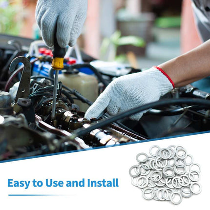 50PCS Engine Oil Crush Washers, Drain Plug Gaskets, Car Oil Drain Plug Seals