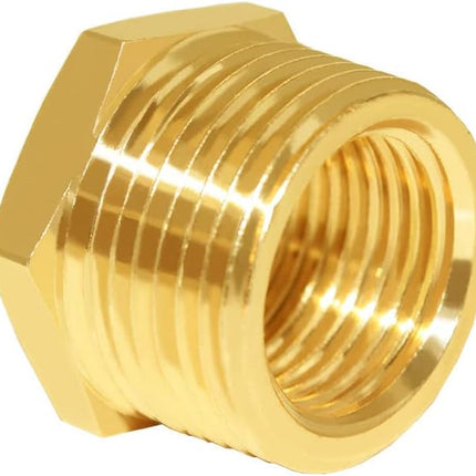 2PCS 1 Inch NPT Male to 3/4 Inch NPT Female Brass Reducer Hex Bushing Adapter
