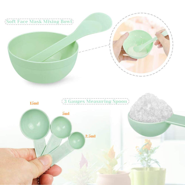 11 Pcs DIY Face Mask Kit – Mixing Bowl, Spatula, Brush, Puff, Spray Bottle & More