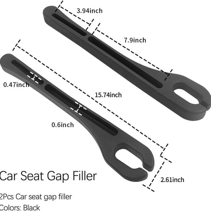2PCS Car Seat Gap Filler Organizer with Phone Holder, Black, Car Seat Accessories