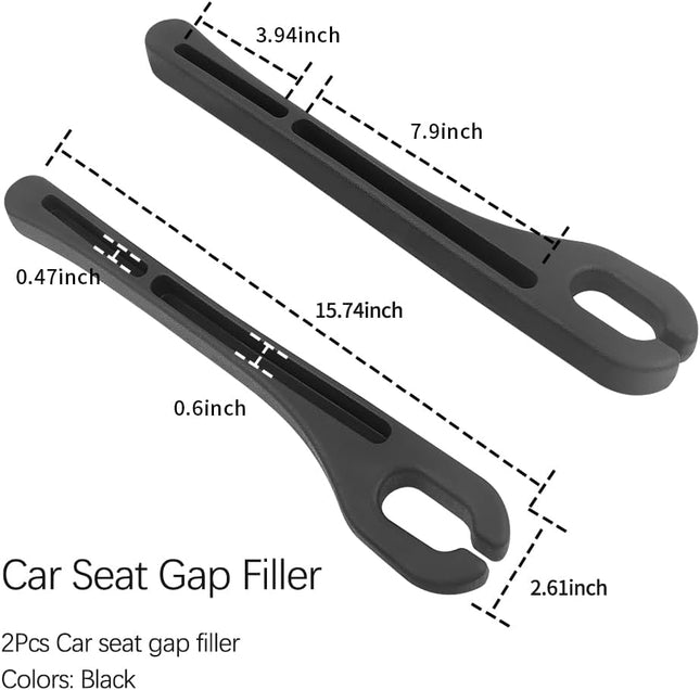 2PCS Car Seat Gap Filler Organizer with Phone Holder, Black, Car Seat Accessories