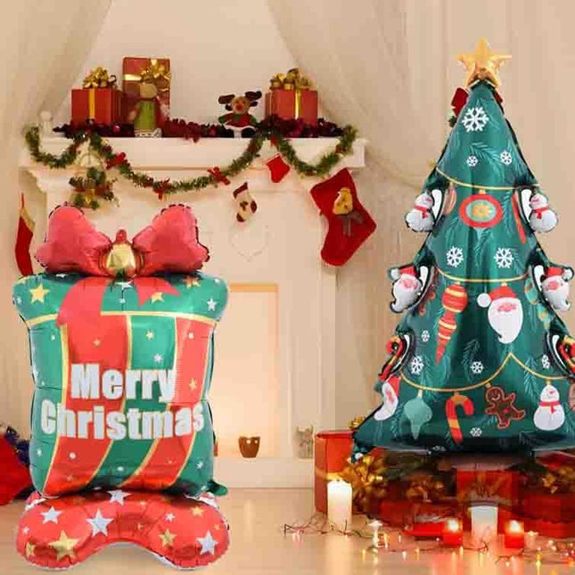 5PCS Christmas Balloon Stand Box Set – Xmas Wreath Balloons Party Decorations