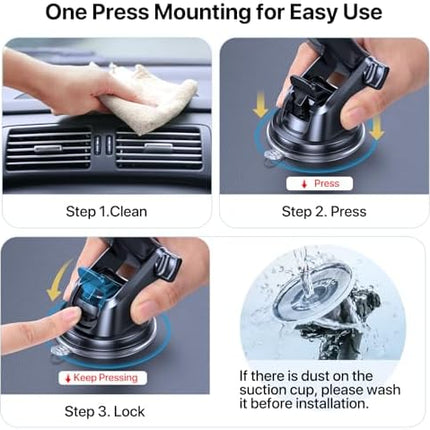 3. Miracase 3-in-1 Cell Phone Holder for Car, Secure Dash/Vent/Windshield Mount