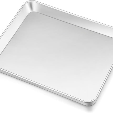 10.4" Stainless Steel Baking Sheet Pan, Rolled Rim Cookie Tray, Rustproof