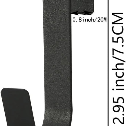 5 Pack Over Cabinet Door Hooks, Black Single Towel Hooks for 3/4" Doors