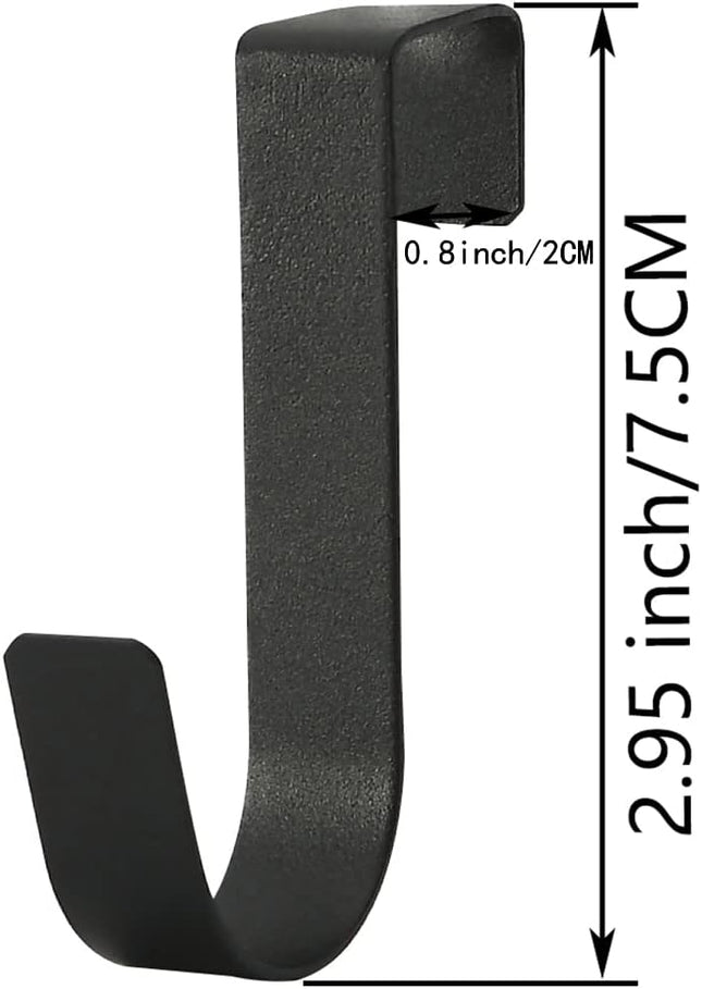 5 Pack Over Cabinet Door Hooks, Black Single Towel Hooks for 3/4" Doors