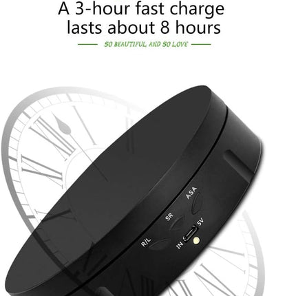 Black Motorized Display Stand – 5.74" Turntable for Watches, Cakes, Models