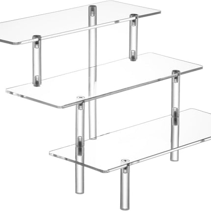 3 Tier Acrylic Display Risers Clear Shelf Stand for Perfume Cupcakes Figures