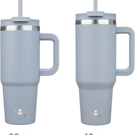 40 oz Travel Tumbler with Handle 2-in-1 Lid Stainless Steel Lavender
