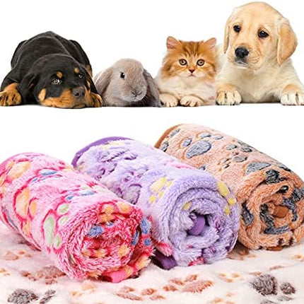 4-Piece Pet Fleece Blankets – Warm Sleep Mats for Small Dogs & Cats